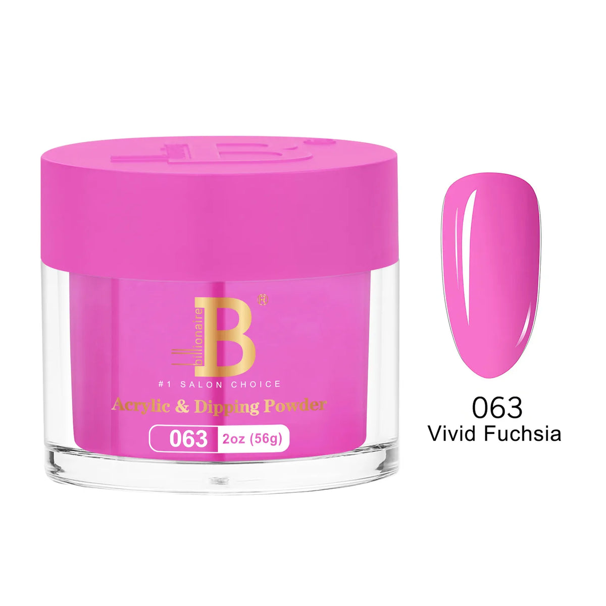 Billionaire Imperial Acrylic & Dipping Powder 063 Vivid Fuchsia 2 oz jar