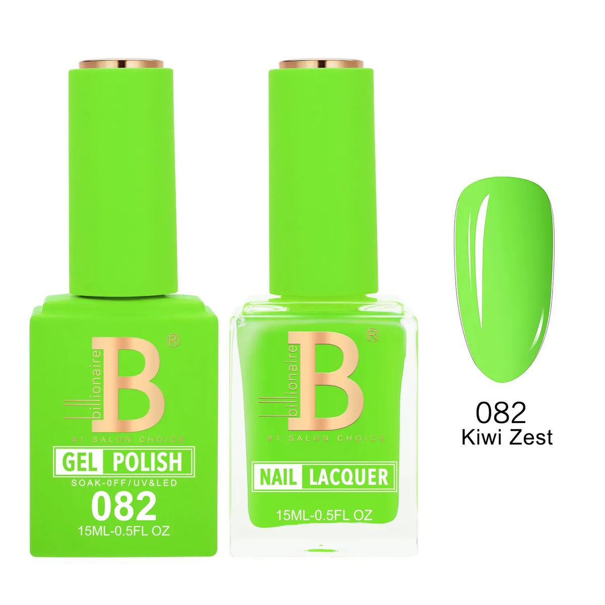 Billionaire Imperial 082 Kiwi Zest - Duo Gel Polish & Lacquer