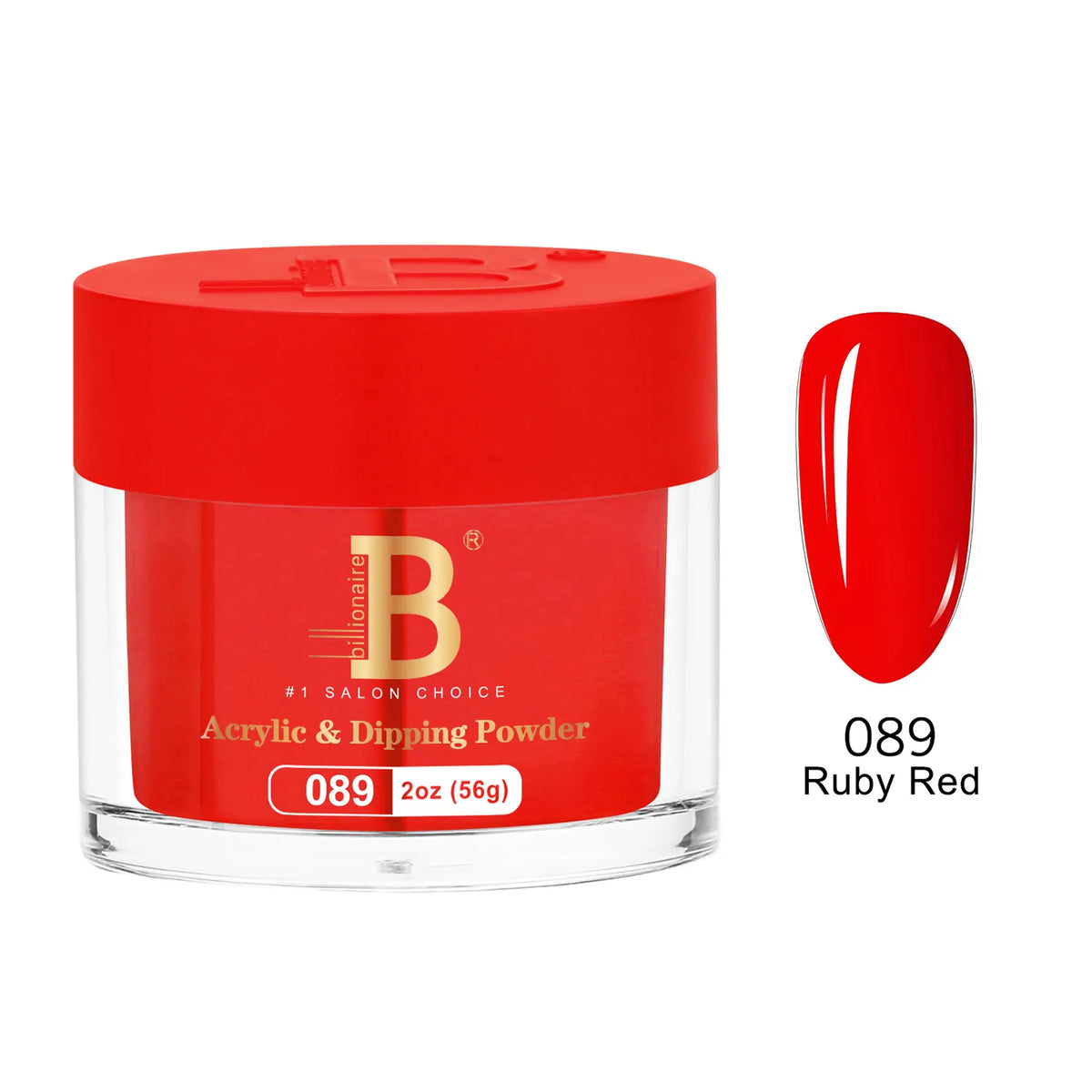 Billionaire Imperial Acrylic & Dipping Powder 089 Ruby Red 2 oz jar