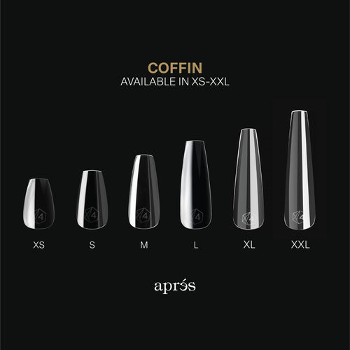 APRES Gel-X Natural Coffin Short 2.0 Box of Tips 14 sizes