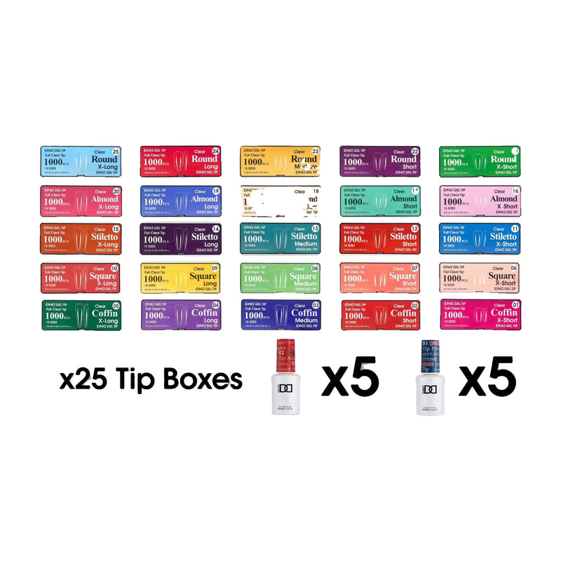 Dnd gel tip collection bundle – 25 boxes all shapes & sizes