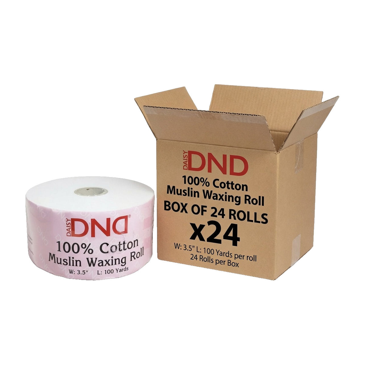 DND Natural Muslin Wax Roll - 24/Box