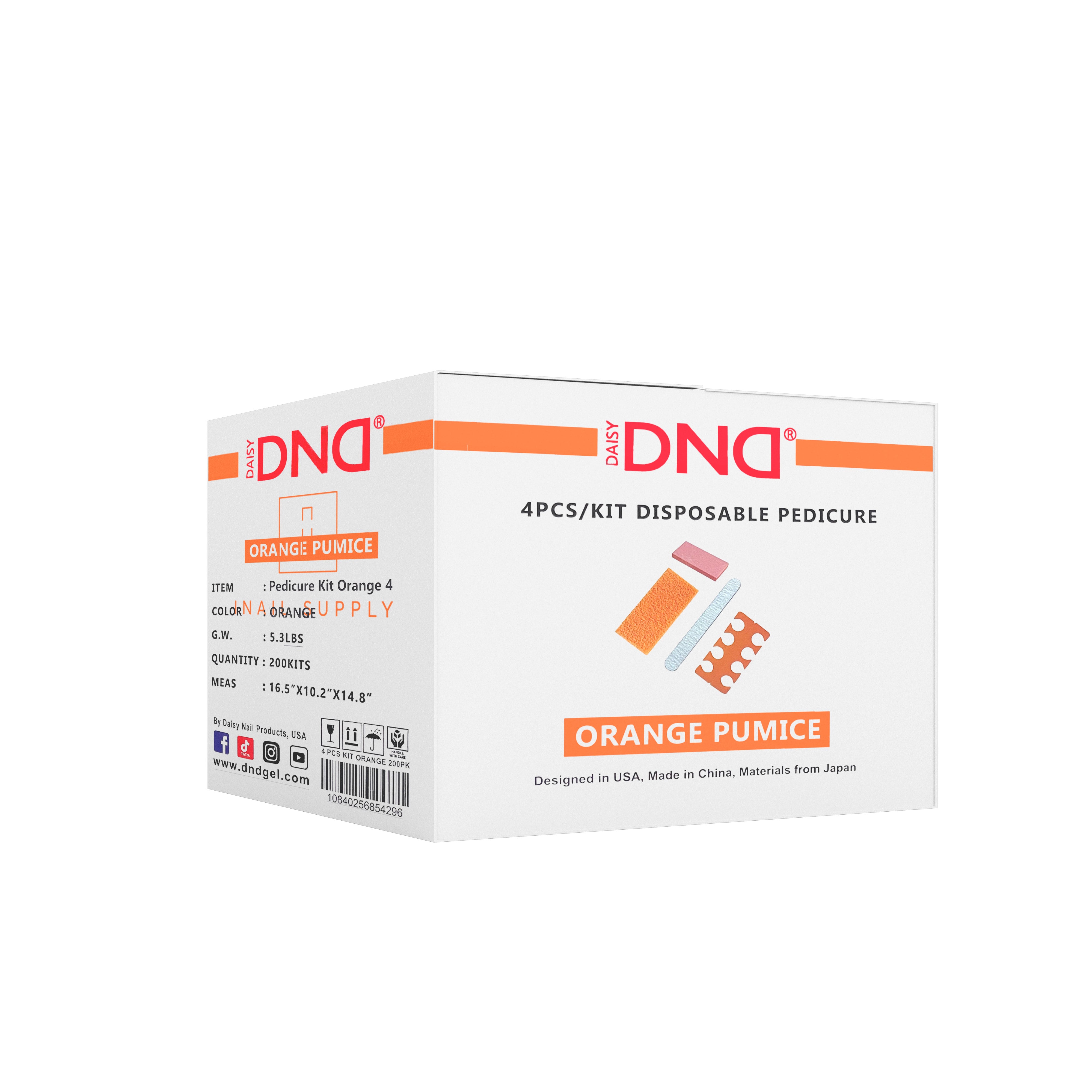 DND Disposable Pedicure Kit 4 Orange 200/Box