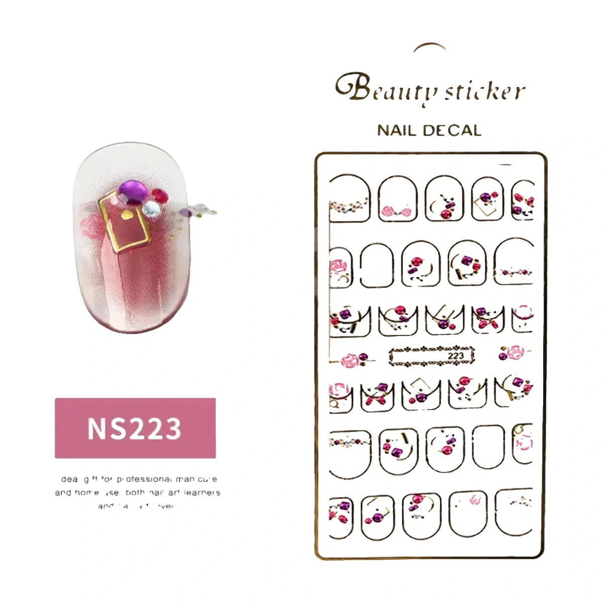 Design Nail Sticker 3D Art - NS223 - Nail Sticker