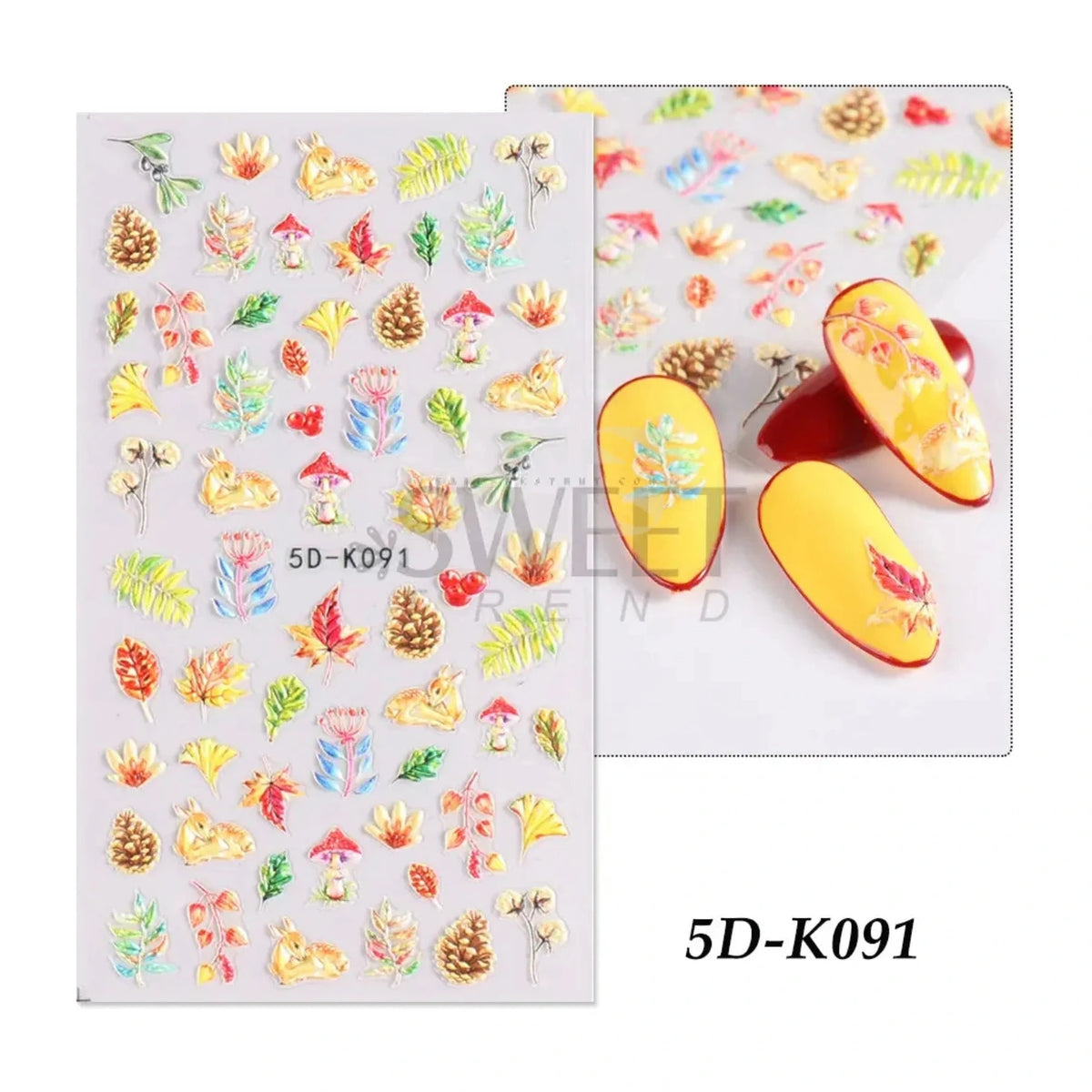 Design Nail Sticker 5D Art - Fall K091 - Nail Sticker