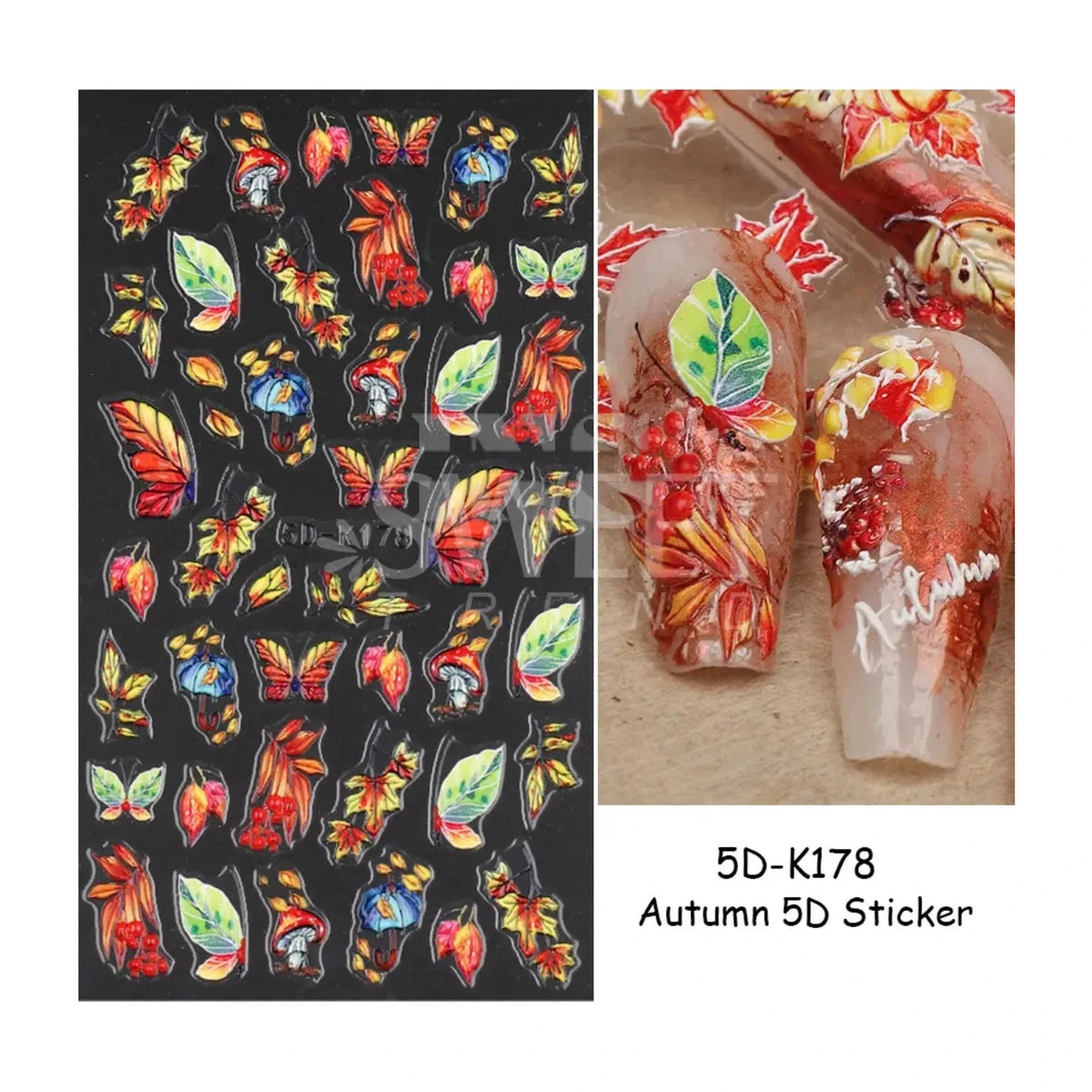 Design Nail Sticker 5D Art - Fall K178 - Nail Sticker