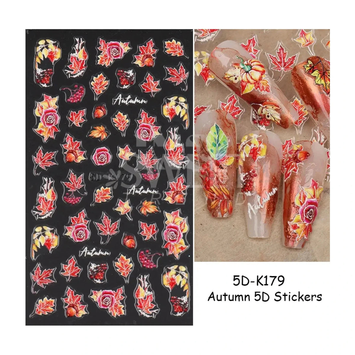 Design Nail Sticker 5D Art - Fall K179 - Nail Sticker