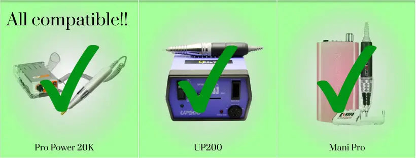 Universal nail drill handpiece - compatible with up200 mani