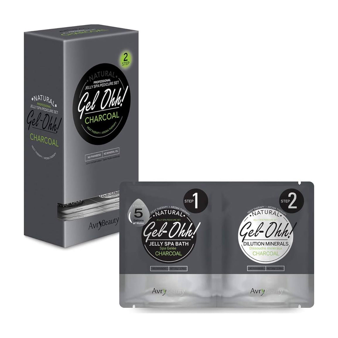 Gel-ohh! Jelly spa pedi 30/box - charcoal - pedicure kit