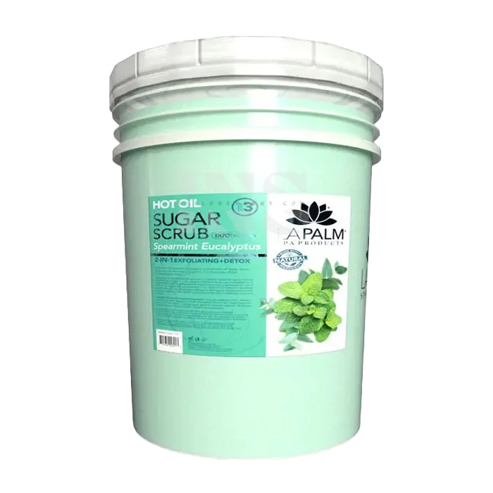 LA PALM Oil Sugar Scrub Spearmint Eucalyptus Bucket - Spa