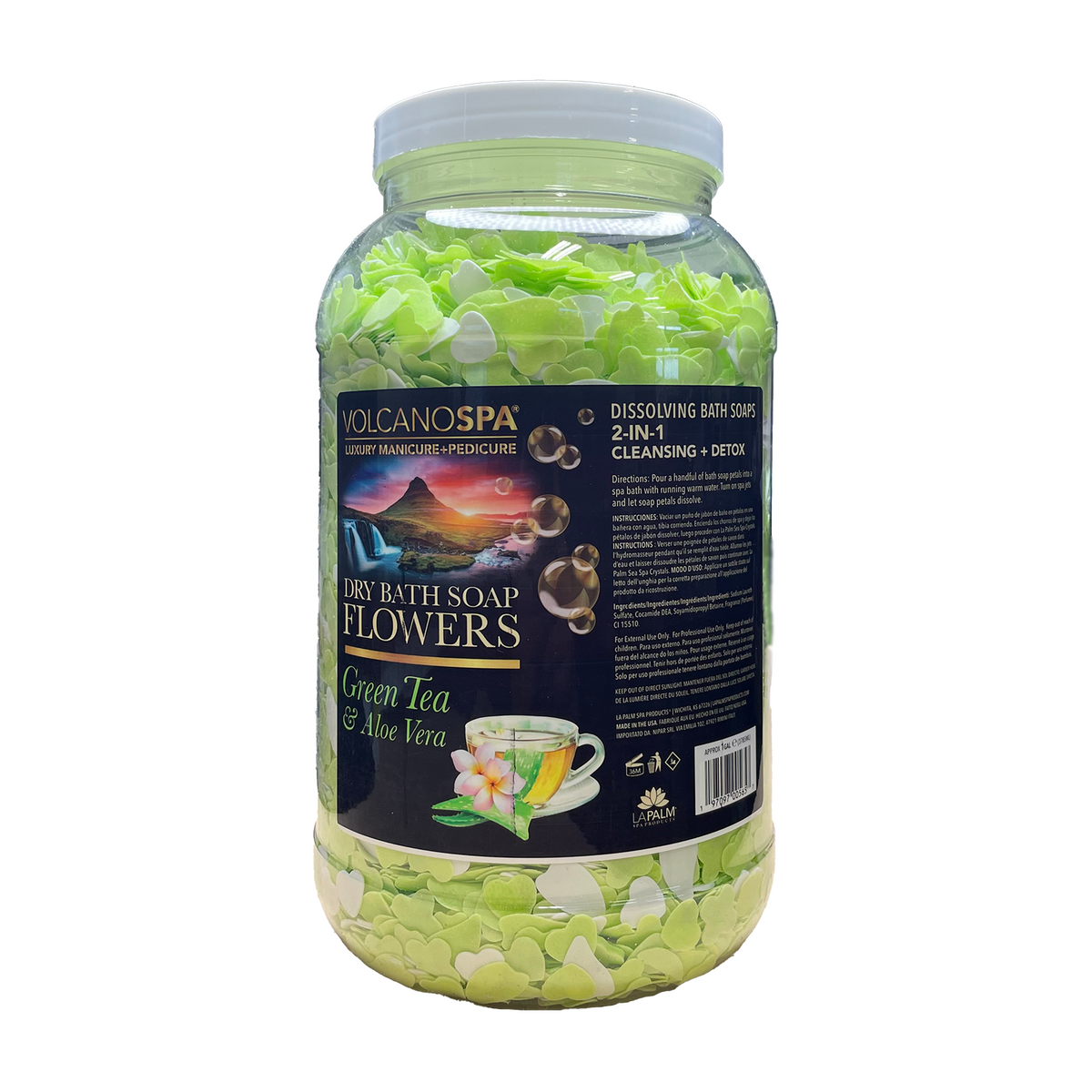 La palm dry bath soap flowers gallon single - green tea