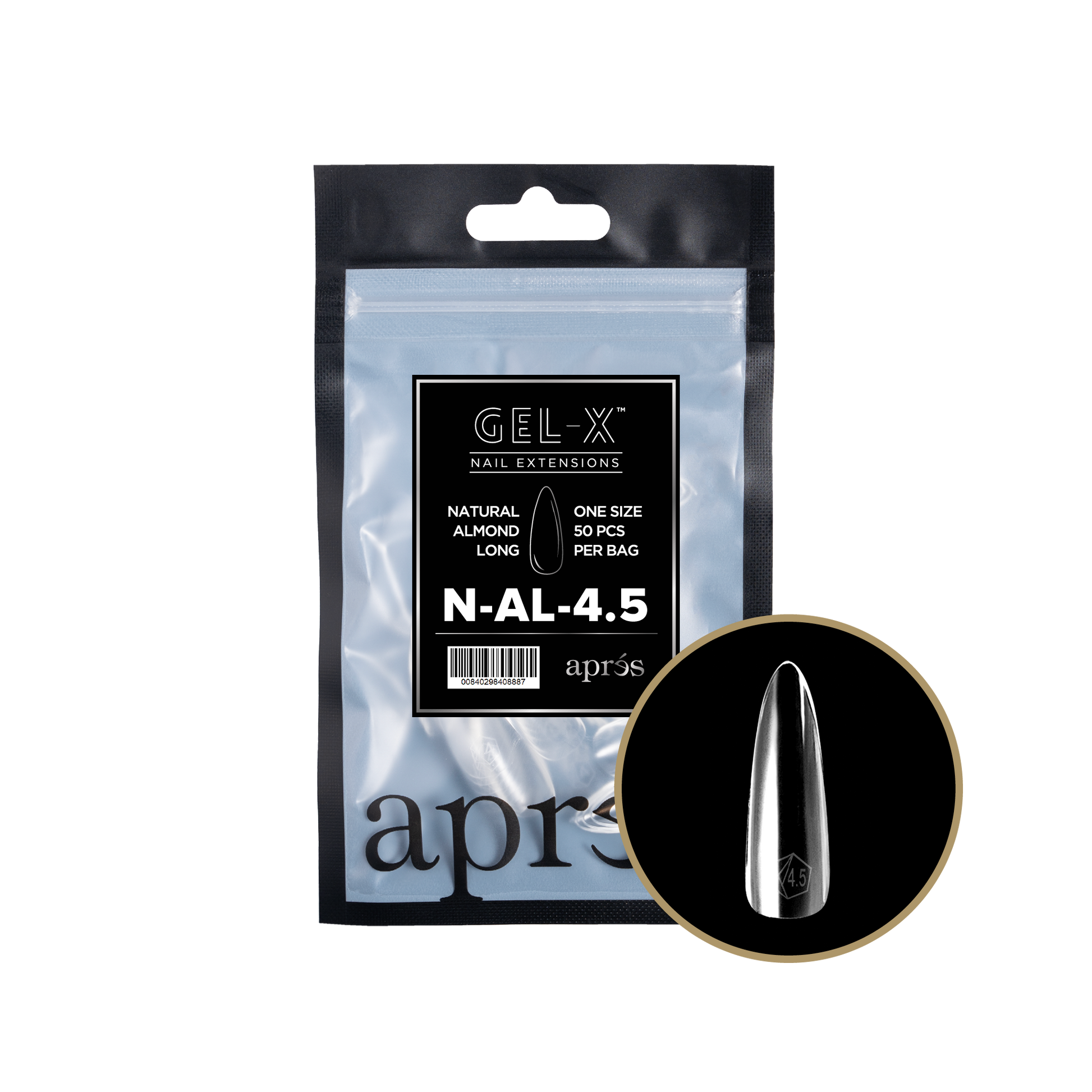 APRES Gel-X Natural Almond Long 2.0 Refill Bag Size 4.5