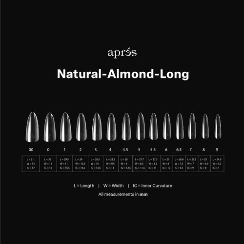 APRES Gel-X Natural Almond Long 2.0 Box of Tips 14 sizes