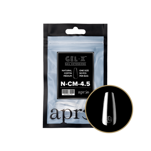 APRES Gel-X Natural Coffin Medium 2.0 Refill Bag Size 4.5