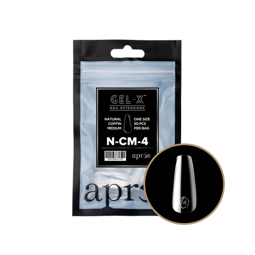 APRES Gel-X Natural Coffin Medium 2.0 Refill Bag Size 4