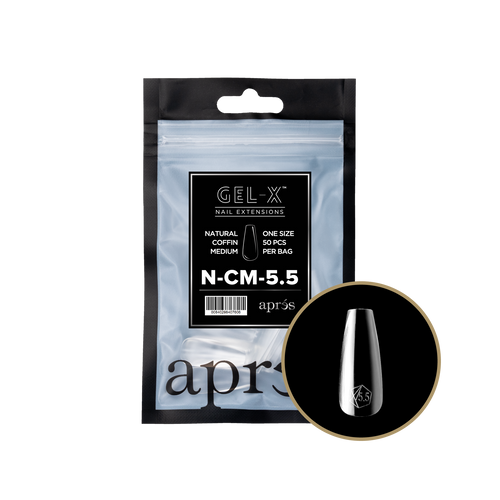 APRES Gel-X Natural Coffin Medium 2.0 Refill Bag Size 5.5