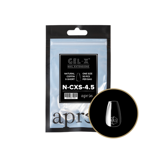 APRES Gel-X Natural Coffin Extra Short 2.0 Refill Bag Size 4.5