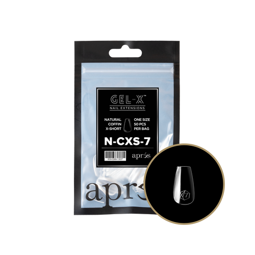 APRES Gel-X Natural Coffin Extra Short 2.0 Refill Bag Size 7