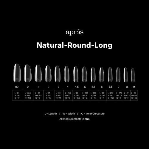 APRES Gel-X Natural Round Long 2.0 Box of Tips 14 sizes