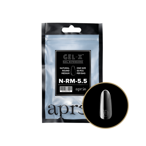 APRES Gel-X Natural Round Medium 2.0 Refill Bag Size 5.5