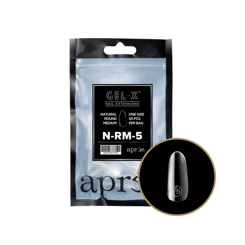 APRES Gel-X Natural Round Medium 2.0 Refill Bag Size 5