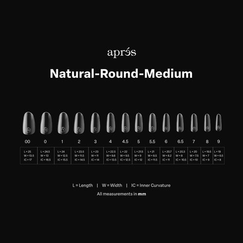 APRES Gel-X Natural Round Medium 2.0 Box of Tips 14 sizes