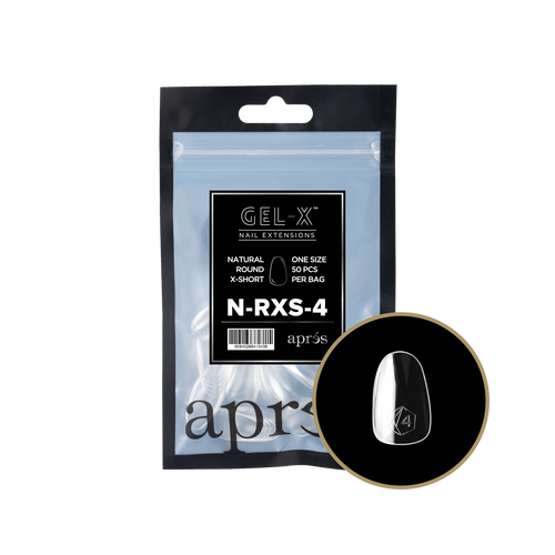 APRES Gel-X Natural Round Extra Short 2.0 Refill Bag Size 4