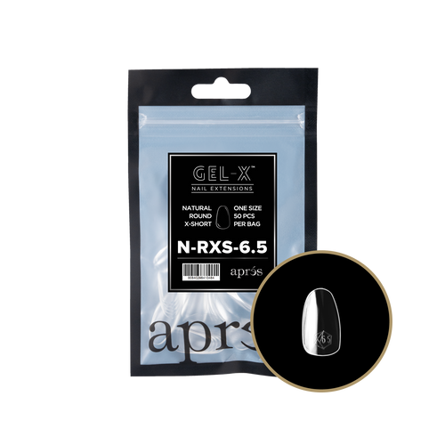 APRES Gel-X Natural Round Extra Short 2.0 Refill Bag Size 6.5