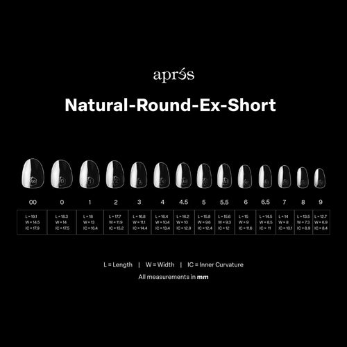 APRES Gel-X Natural Round Extra Short 2.0 Box of Tips 14 sizes