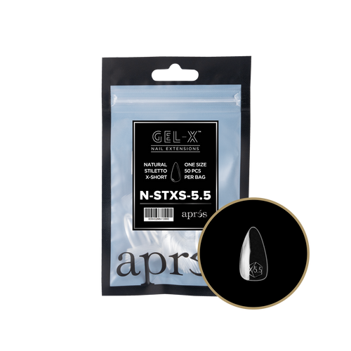 APRES Gel-X Natural Stiletto Extra Short 2.0 Refill Bag Size 5.5