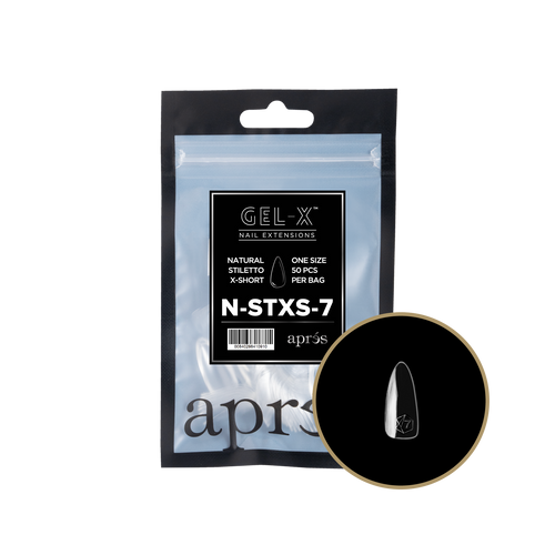 APRES Gel-X Natural Stiletto Extra Short 2.0 Refill Bag Size 7