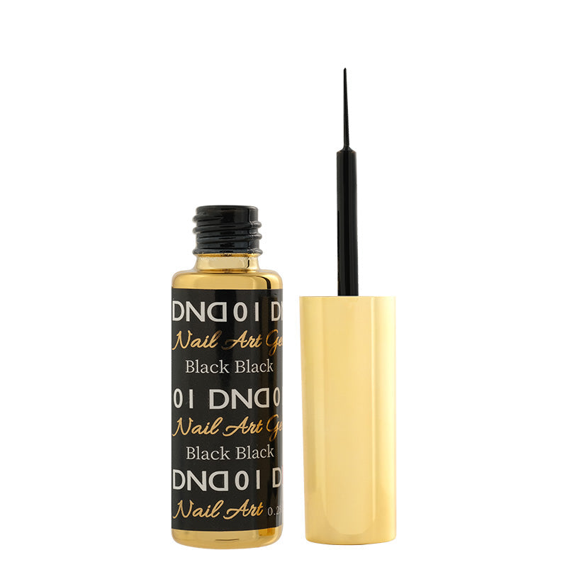 DND Gel Art Liner - Classic Black 01 - nail art swatch