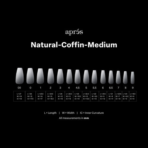 APRES Gel-X Ombre Natural Coffin Medium 14 sizes