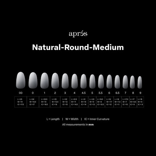 APRES Gel-X Ombre Natural Round Medium 14 sizes