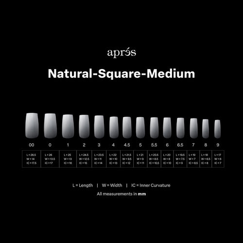 APRES Gel-X Ombre Natural Square Medium 14 sizes