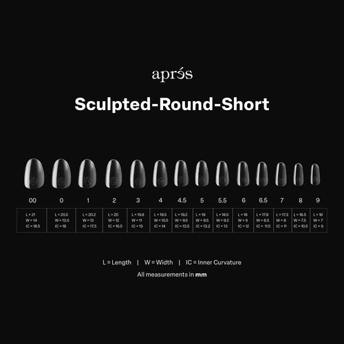 APRES Gel-X Sculpted Round Short 2.0 Box of Tips 14 sizes