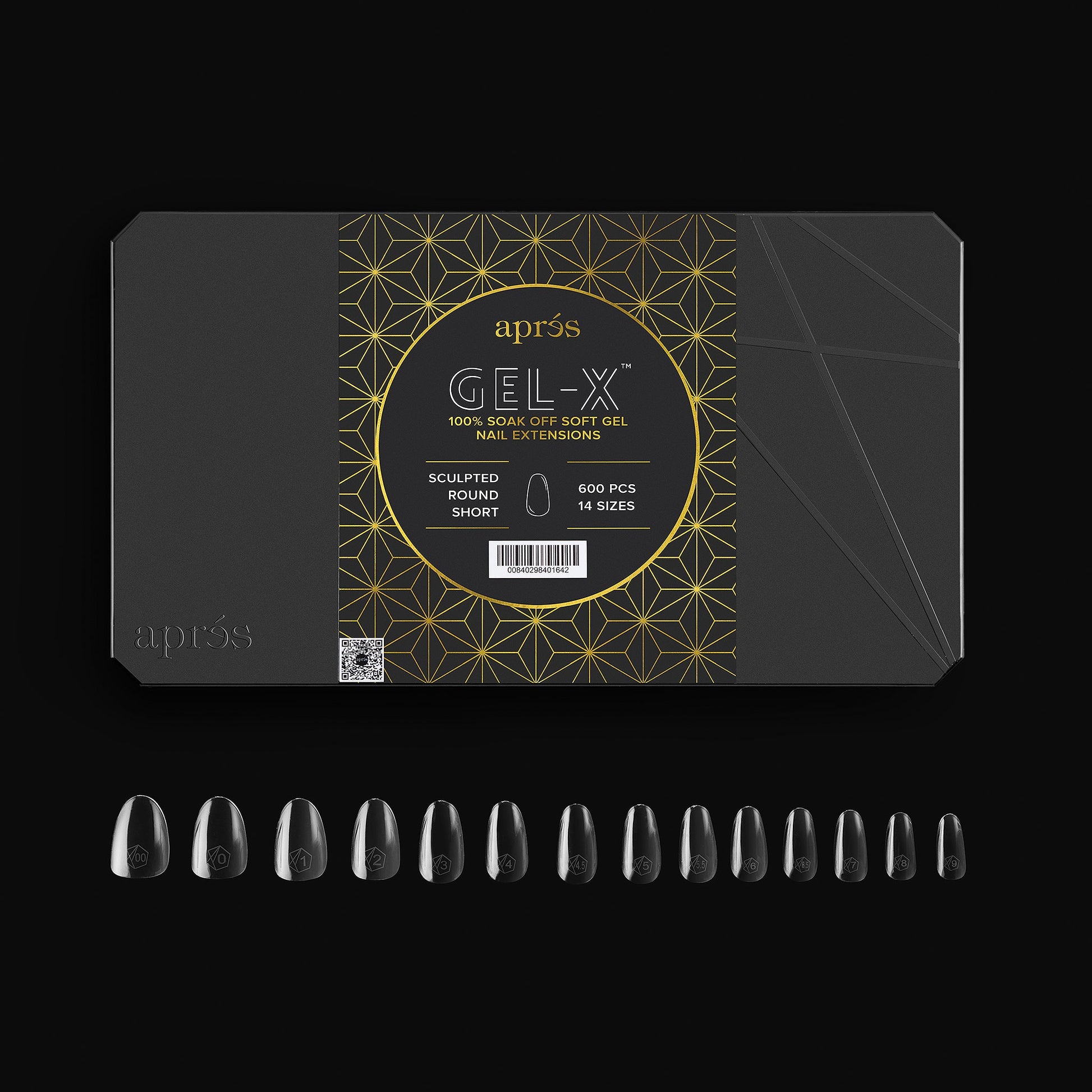 APRES Gel-X Sculpted Round Short 2.0 Box of Tips 14 sizes