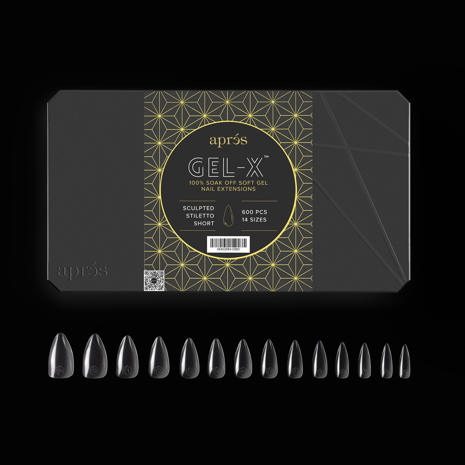 APRES Gel-X Sculpted Stiletto Short 2.0 Box of Tips 14 sizes