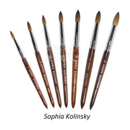 Sophia Kolinsky Brush Red Wood #18 - No Crimp / Ko Bấm