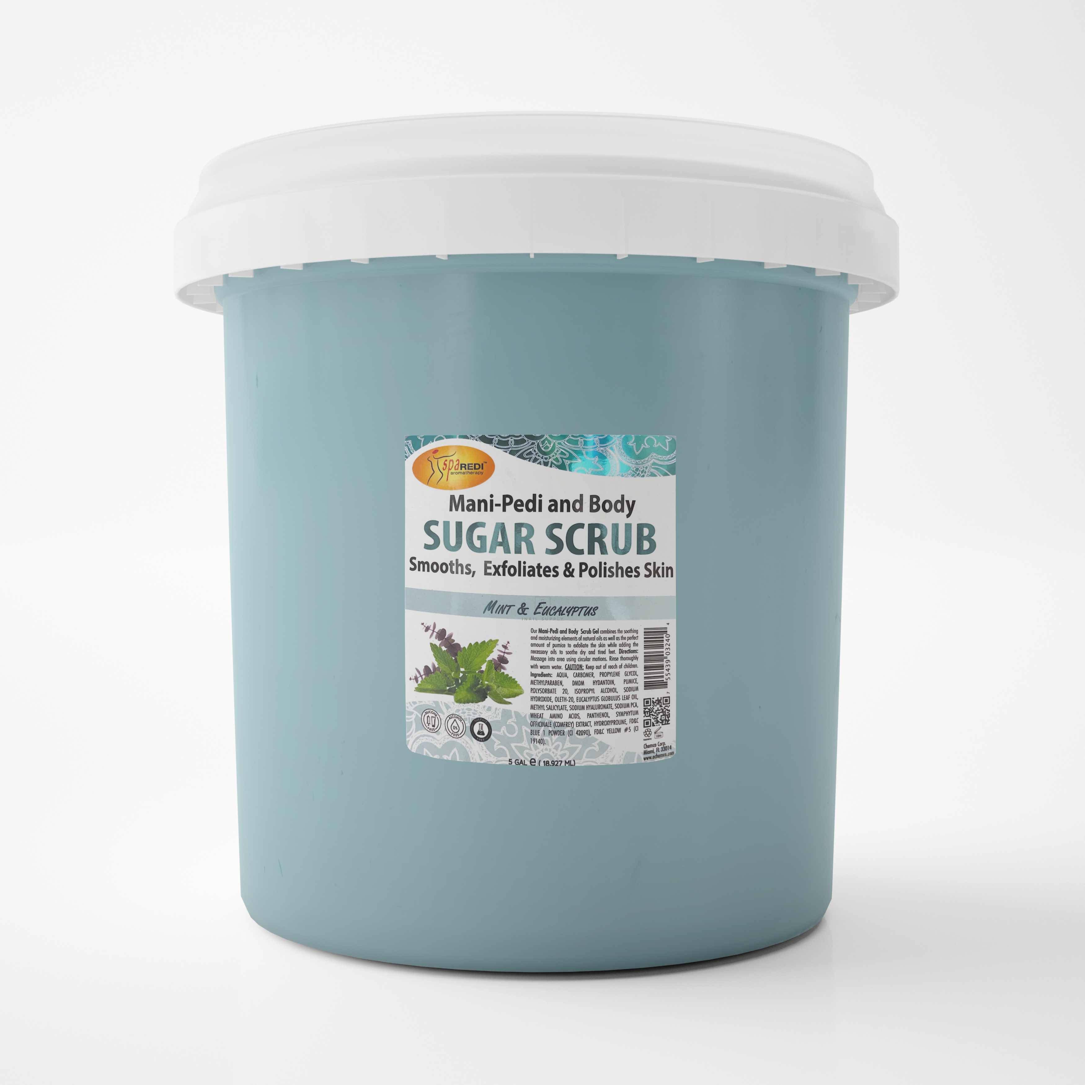 SPA REDI Sugar Scrub Mint & Eucalyptus Bucket