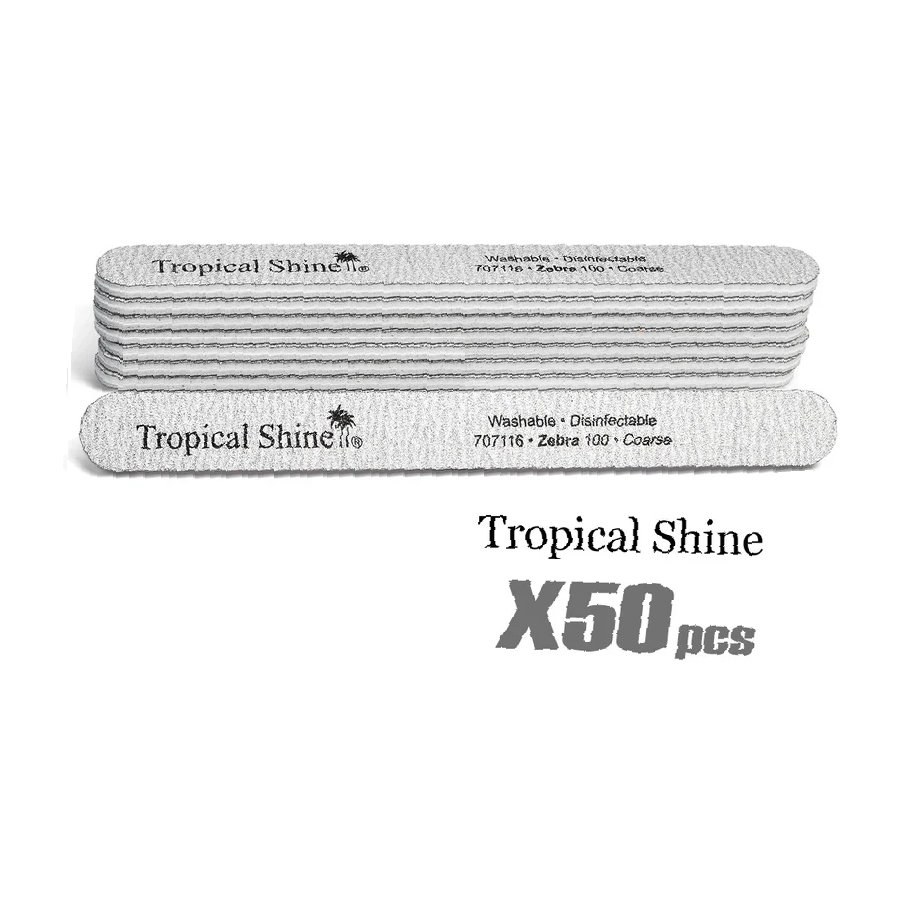 Tropical shine nail file zebra 100/100 50/pk