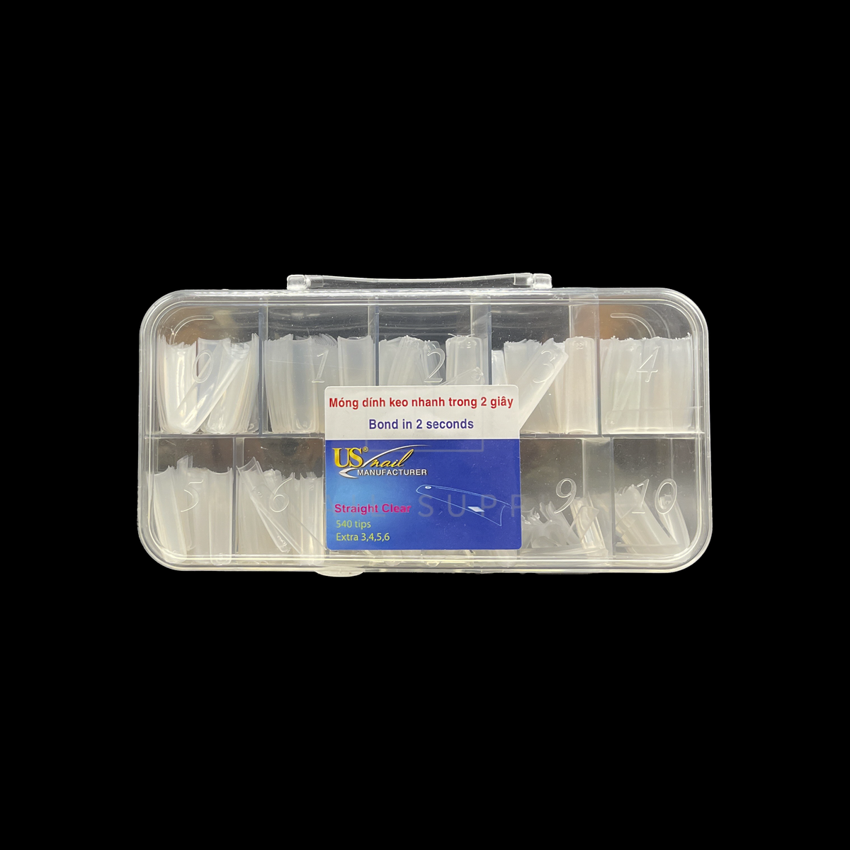 Usn tips straight - clear box - nail tipss