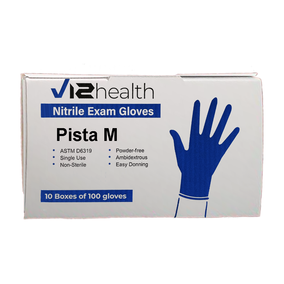 V12 nitrile exam gloves medium 10/case - gloves