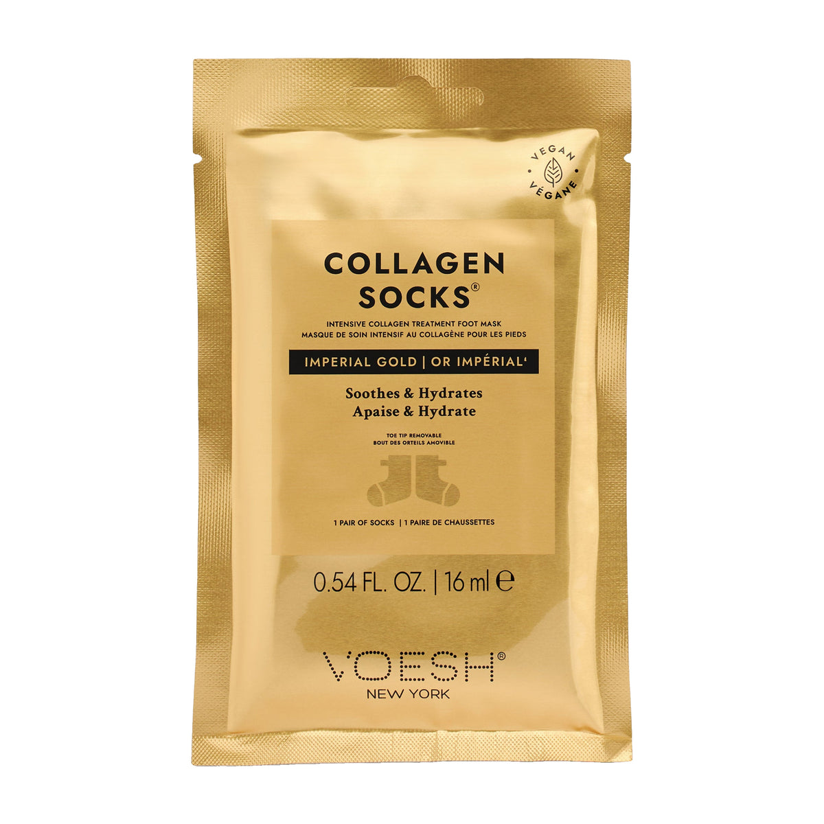 Voesh collagen mask socks - 24k gold single - socks