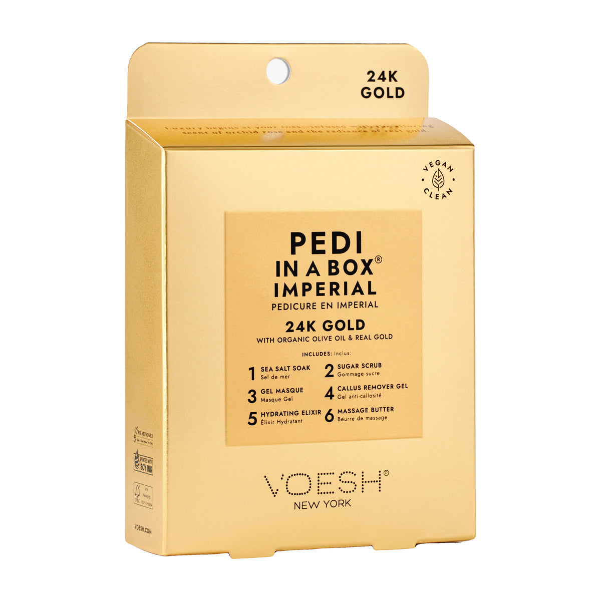 Voesh pedi in a box 6 step - imperial 24k gold 30/box