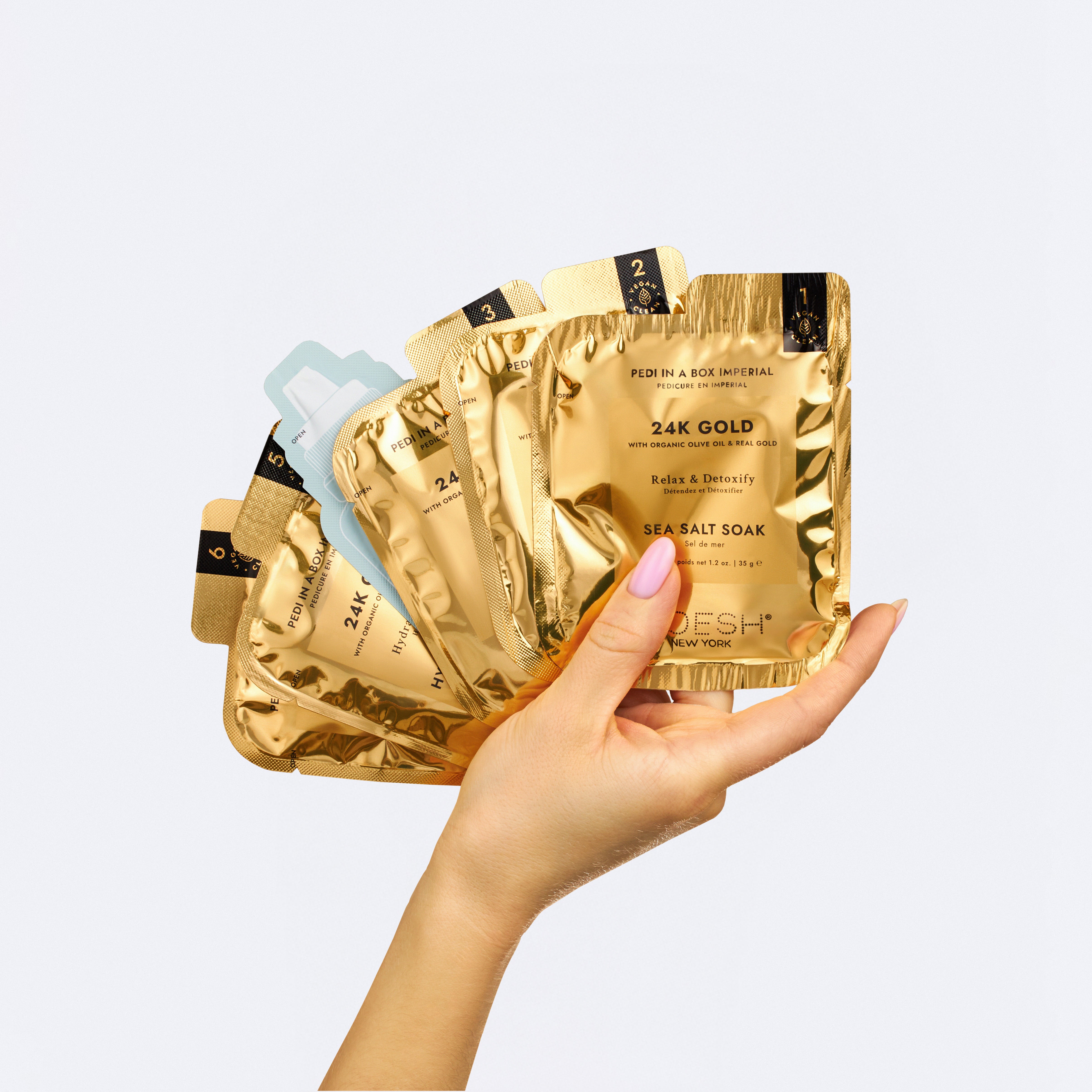 VOESH Pedi In A Box 6 Step - 24k Gold Single