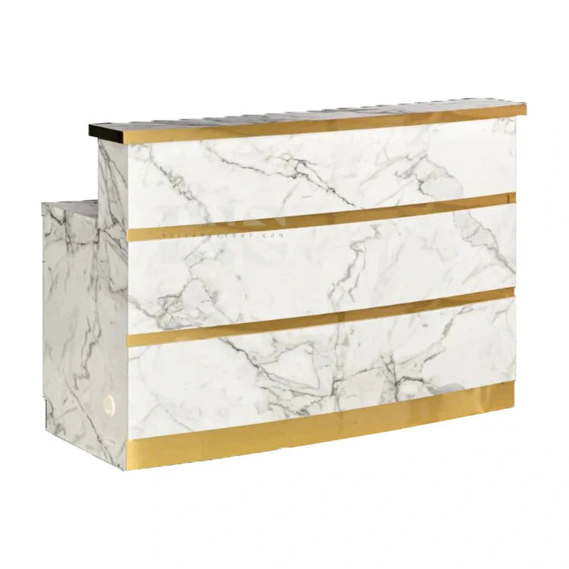 WHALE SPA RECEPTION - GOLD & MARBLE - Reception Desk