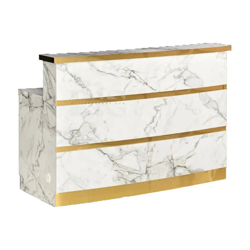 WHALE SPA RECEPTION - GOLD & MARBLE - Reception Desk