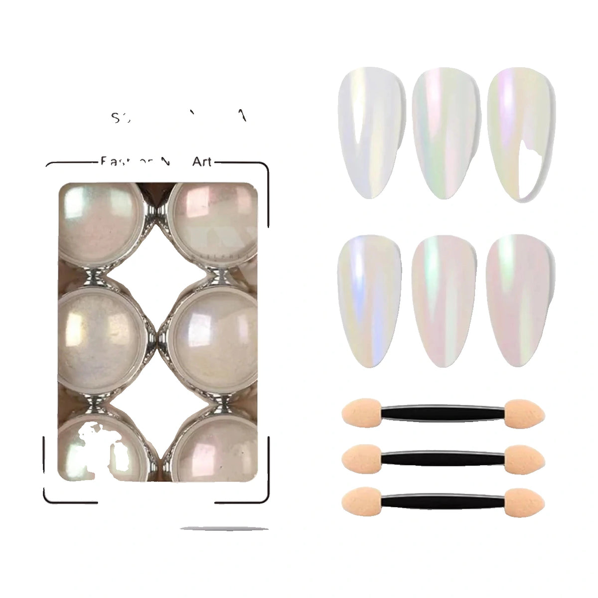 White Mirror Chrome 6/Set - Nail Tips