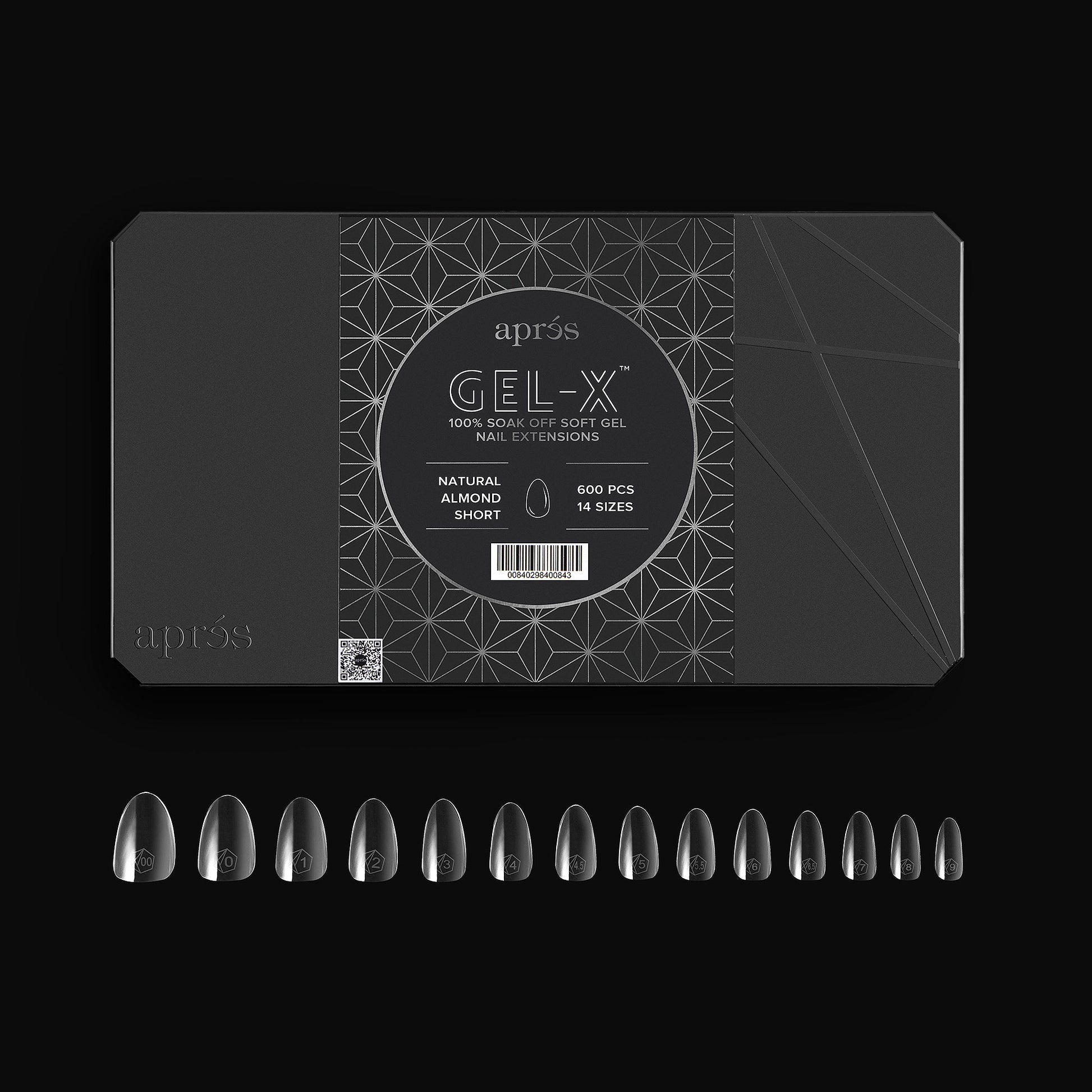 Apres gel-x natural almond short 2.0 box of tips 14 sizes